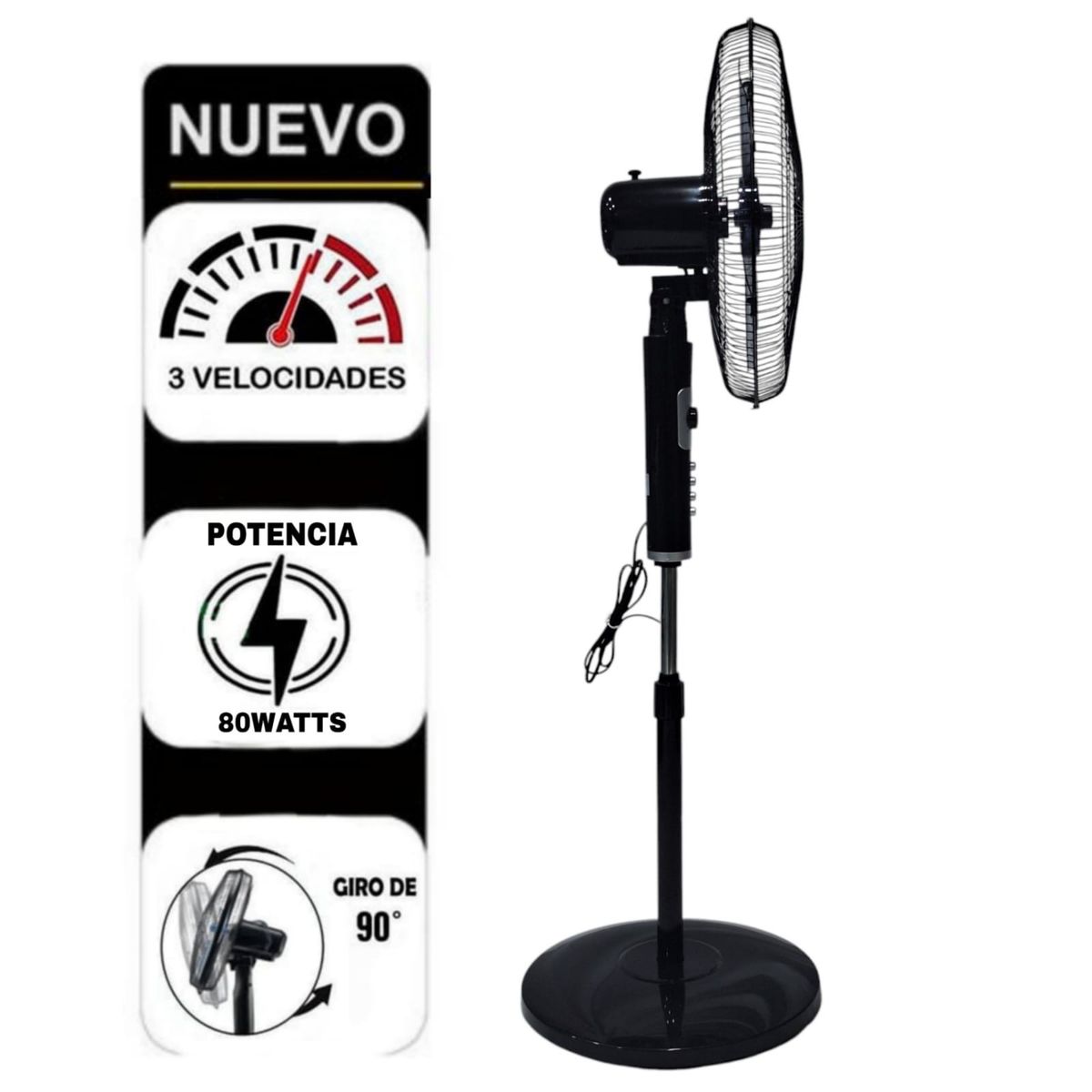 UG ULTRA G - PACK Ventilador SILECIOSO Pedestal de 18 con Temporizador de 80W