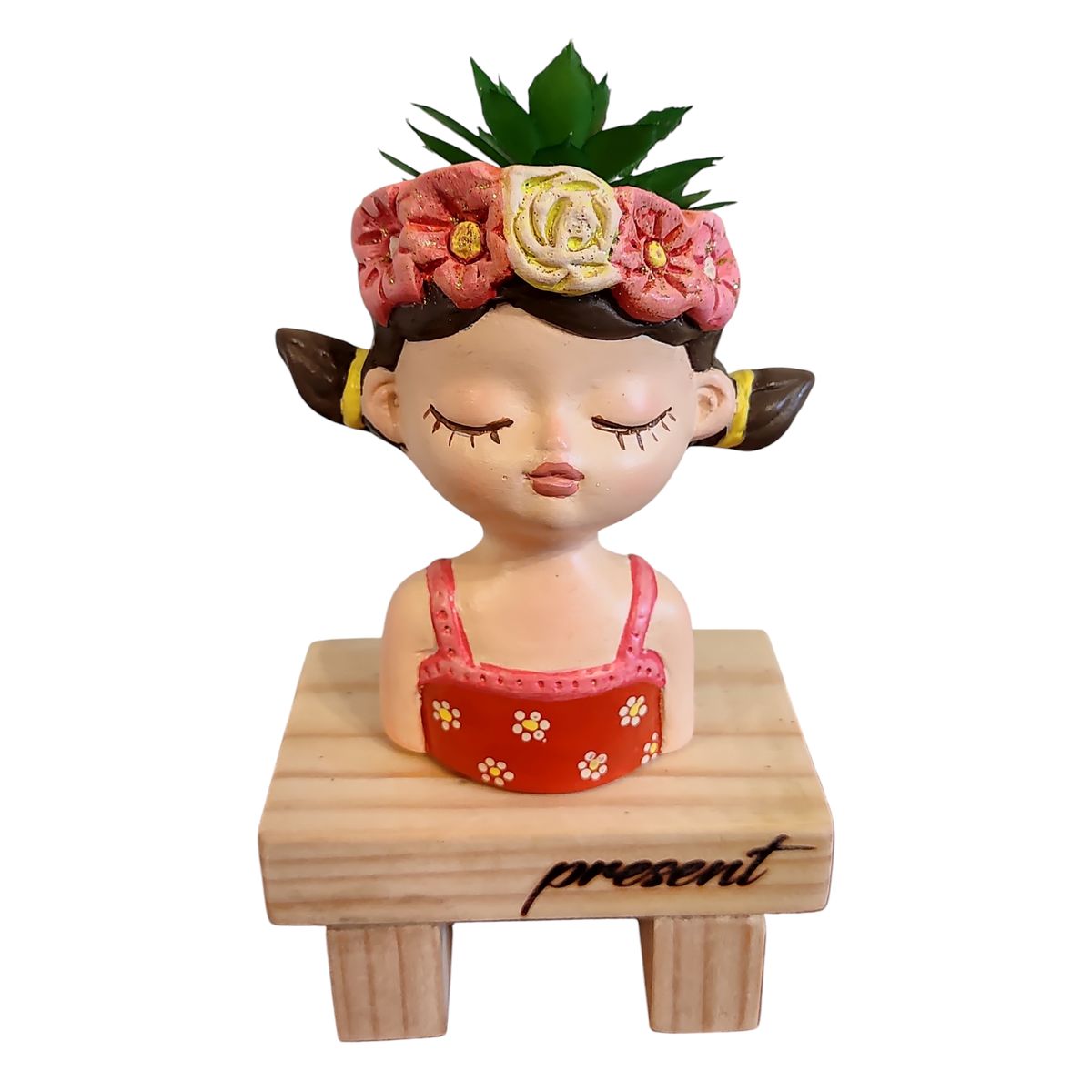 GENERICO - Maceta Macetero Mini Soñadora Pintada a Mano Present