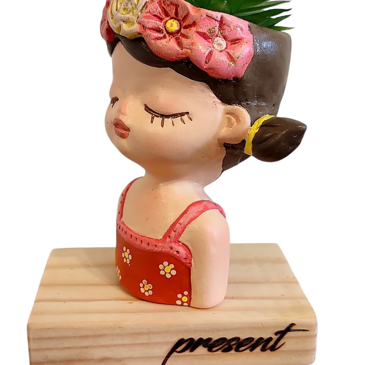 GENERICO - Maceta Macetero Mini Soñadora Pintada a Mano Present