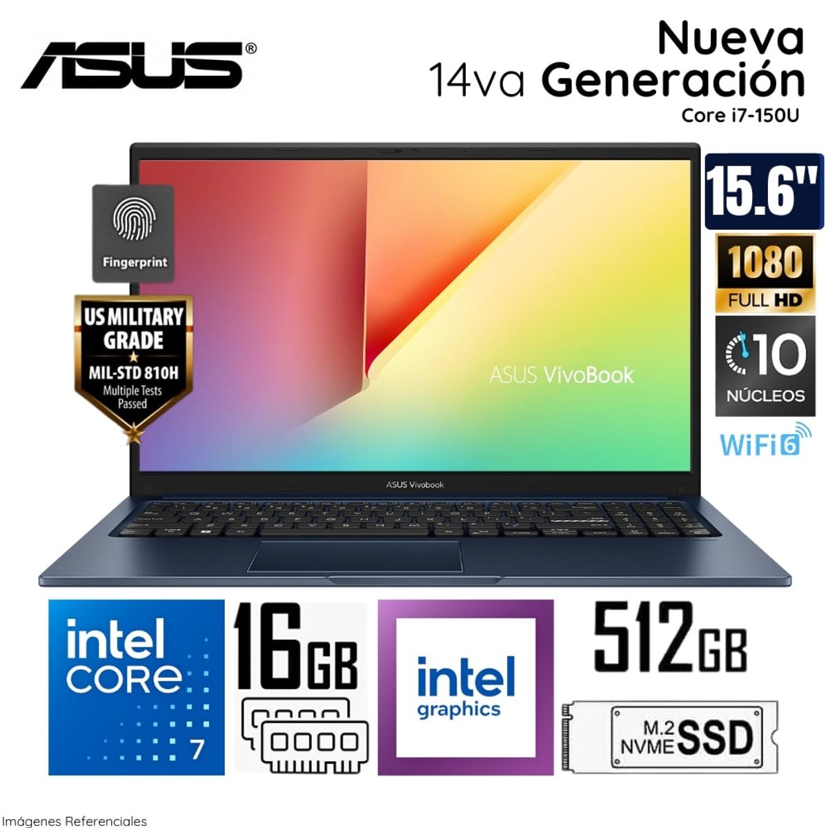 ASUS - Laptop Asus X1504VA-NJ945 Intel Core7-150U 14va Gen. 16GB RAM 512GB SSD 15 FHD