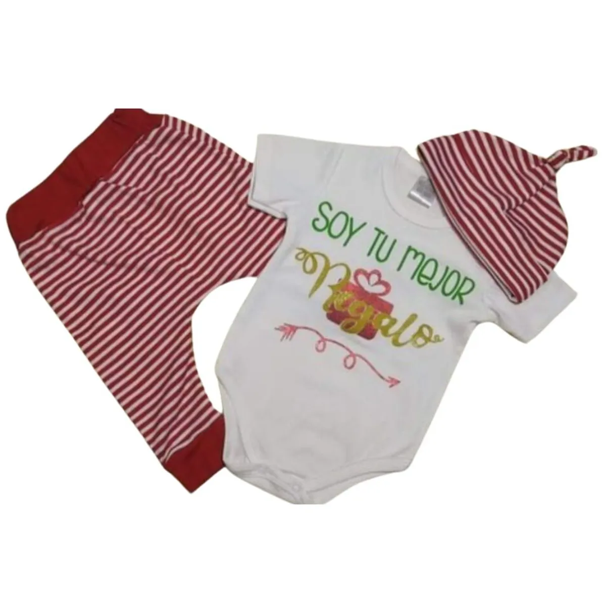 GENERICO - Conjunto Navidad Bebé Body soy tu Mejor Regalo