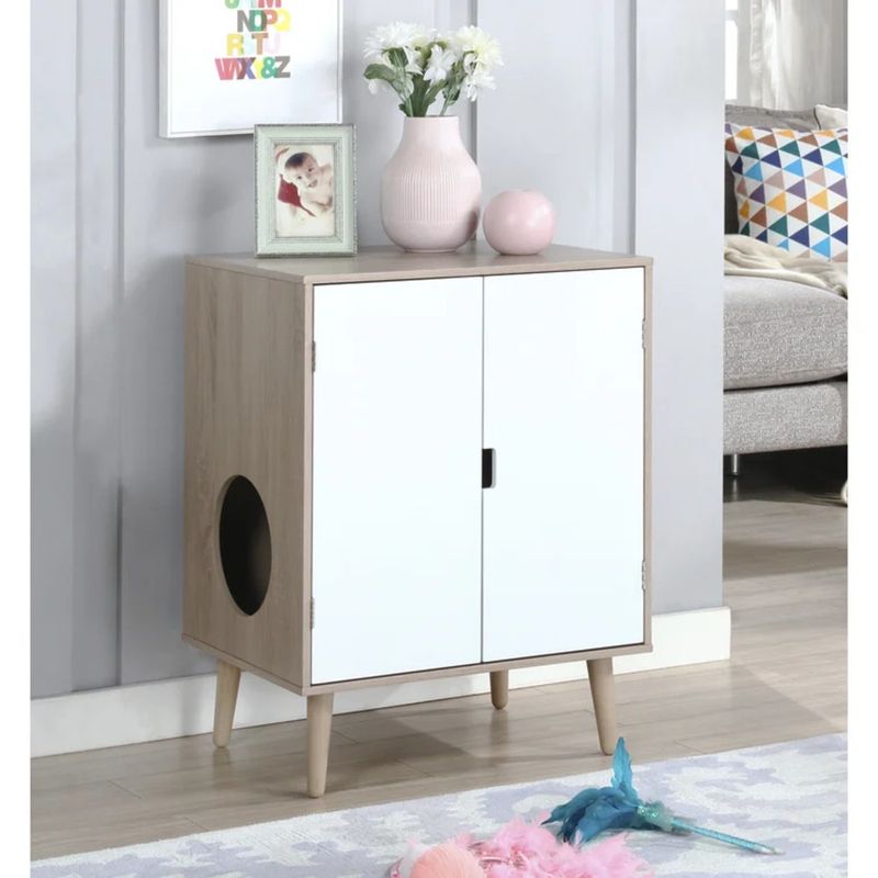 TU MESITA - Mueble Moderno para gatos Tomy color BlancoCeniza TU MESITA