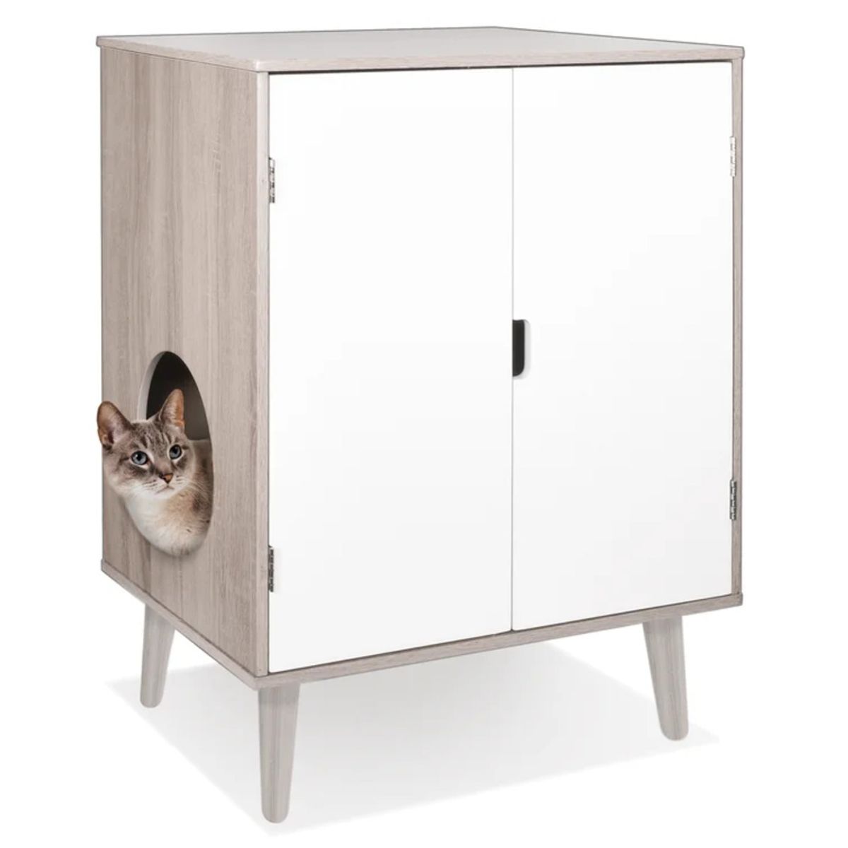 TU MESITA - Mueble Moderno para gatos Tomy color BlancoCeniza TU MESITA