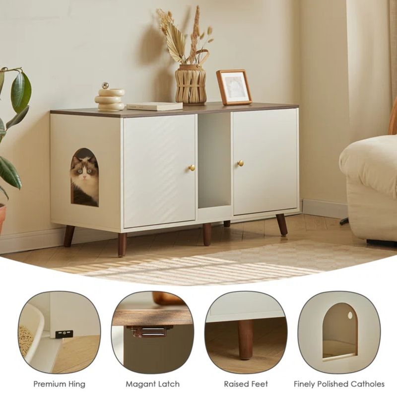 TU MESITA - Mueble para Gatos Ginger color BlancoMarrón TU MESITA