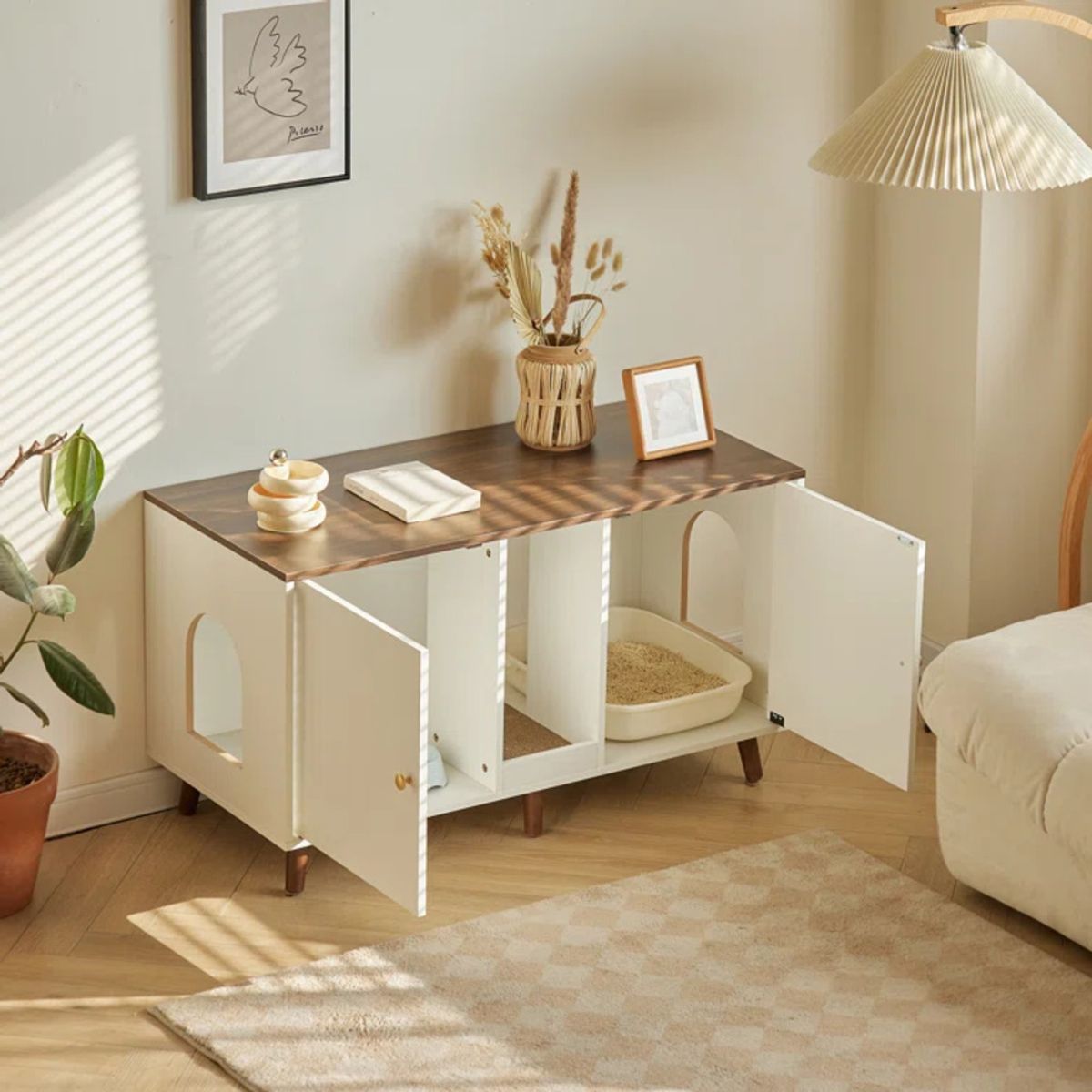 TU MESITA - Mueble para Gatos Ginger color BlancoMarrón TU MESITA