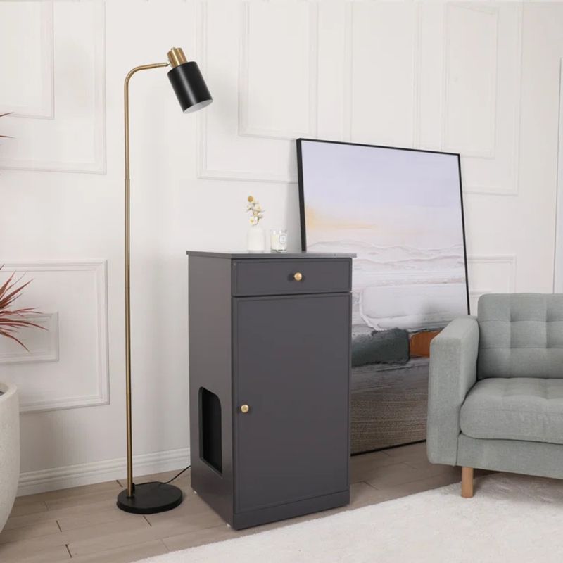 TU MESITA - Casa Mueble para Gatos Shazam color Gris oscuro TU MESITA