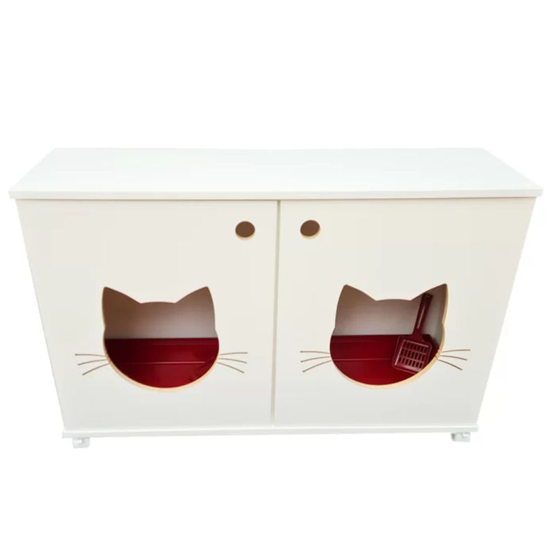 TU MESITA - Casita Arenera para Gatos Mosha color Blanco TU MESITA