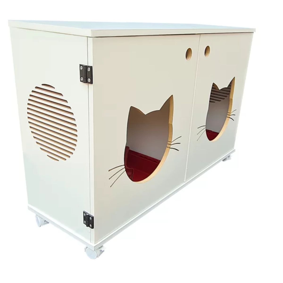 TU MESITA - Casita Arenera para Gatos Mosha color Blanco TU MESITA