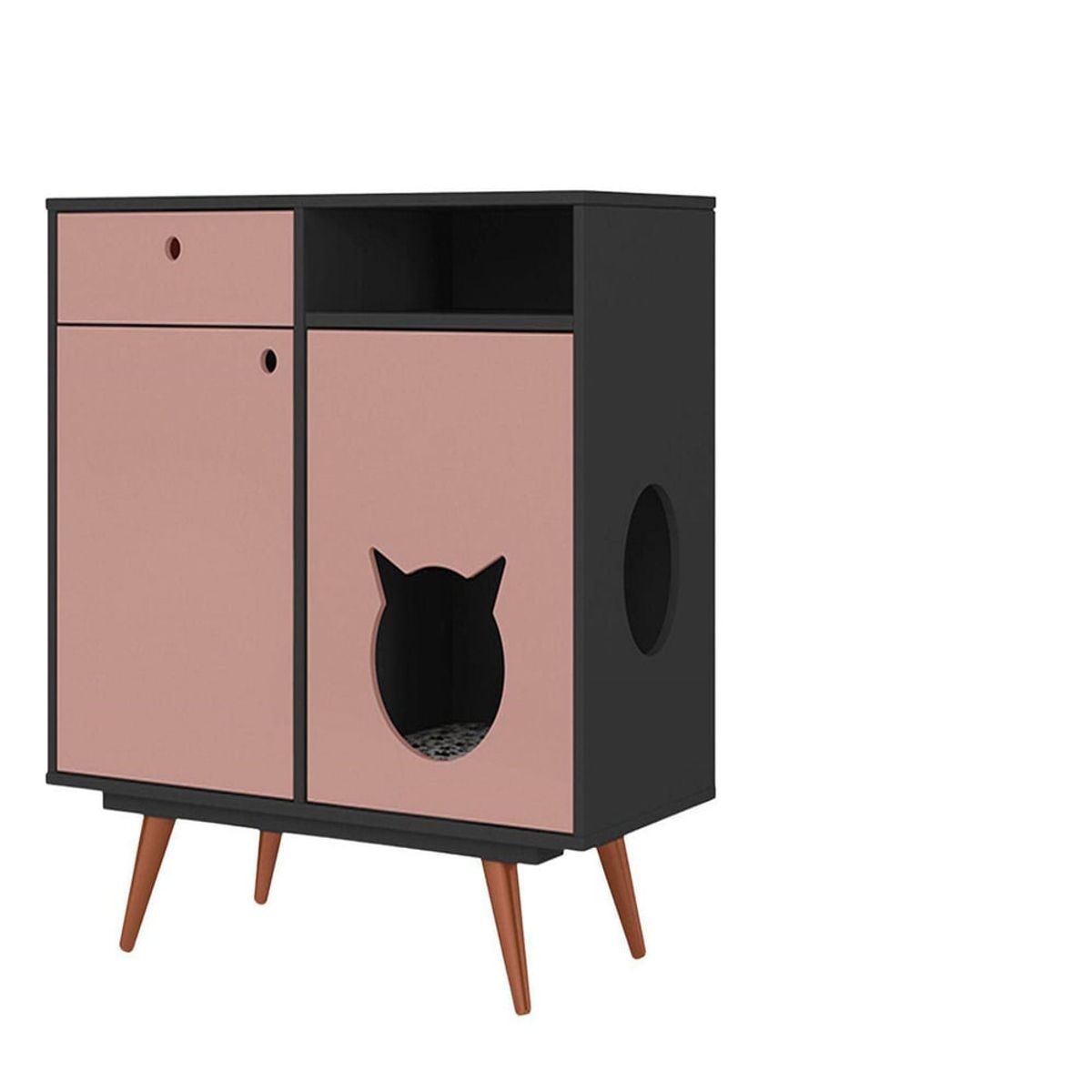 TU MESITA - Mueble para Mascotas Rufus color NegroRosado TU MESITA