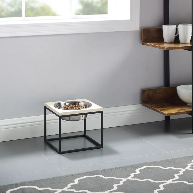 TU MESITA - Mueble para Perros Leyka 1 plato TU MESITA color Ceniza
