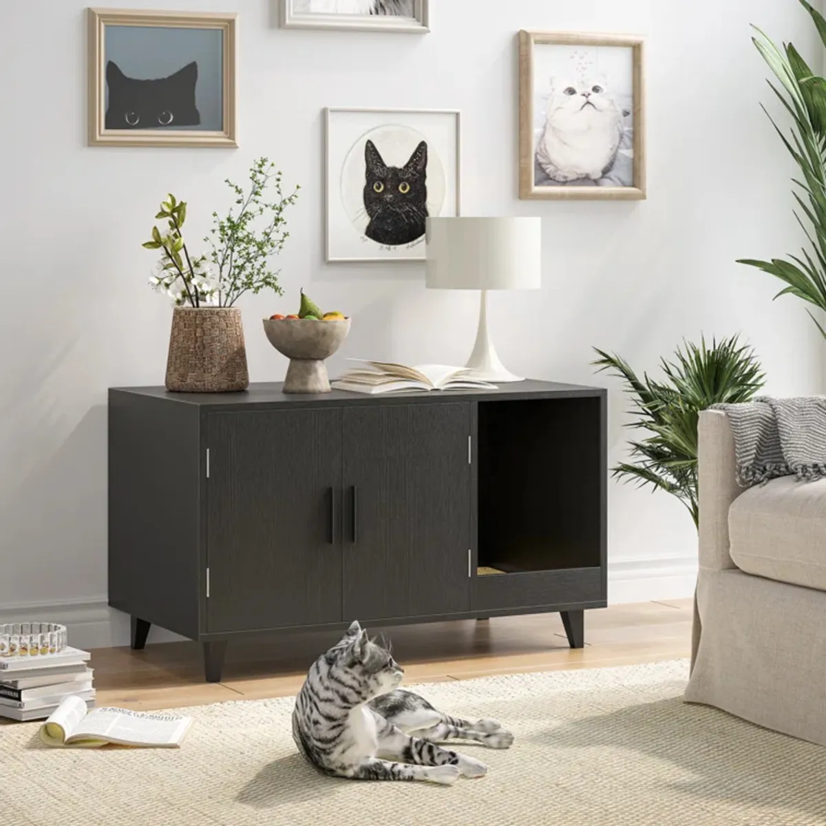TU MESITA - Mueble para Gatos Maju color Negro TU MESITA