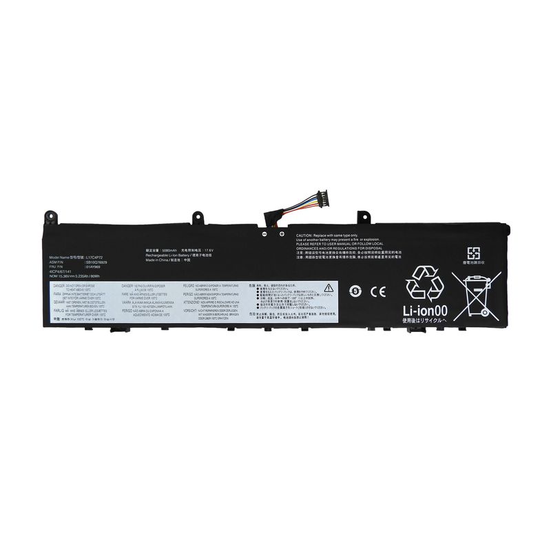 GENERICO - BATERIA PARA LENOVO L18M4P71 80Wh 1536V 4 CELDAS L17C4 L17M4
