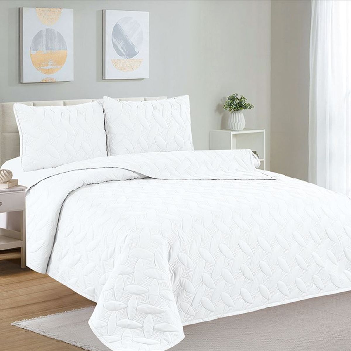 CASATEX - Cubrecama King + Juego de Sábanas 100% Algodón - 5 piezas