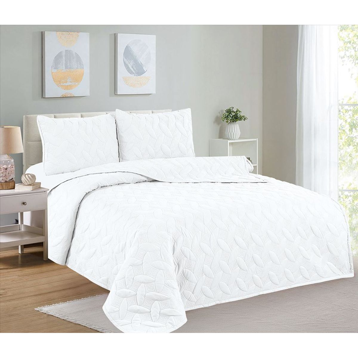 CASATEX - Cubrecama King + Juego de Sábanas 100% Algodón - 5 piezas