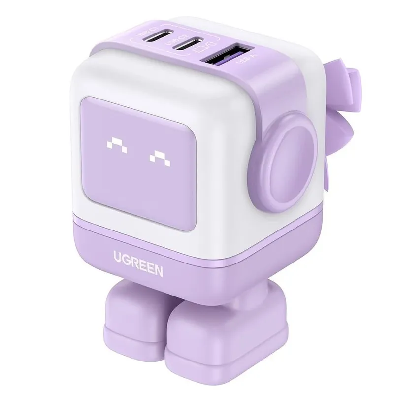 UGREEN - Cargador USB-C Ugreen Robot 65w Multipuerto Gan Nexode 35314 Rosa