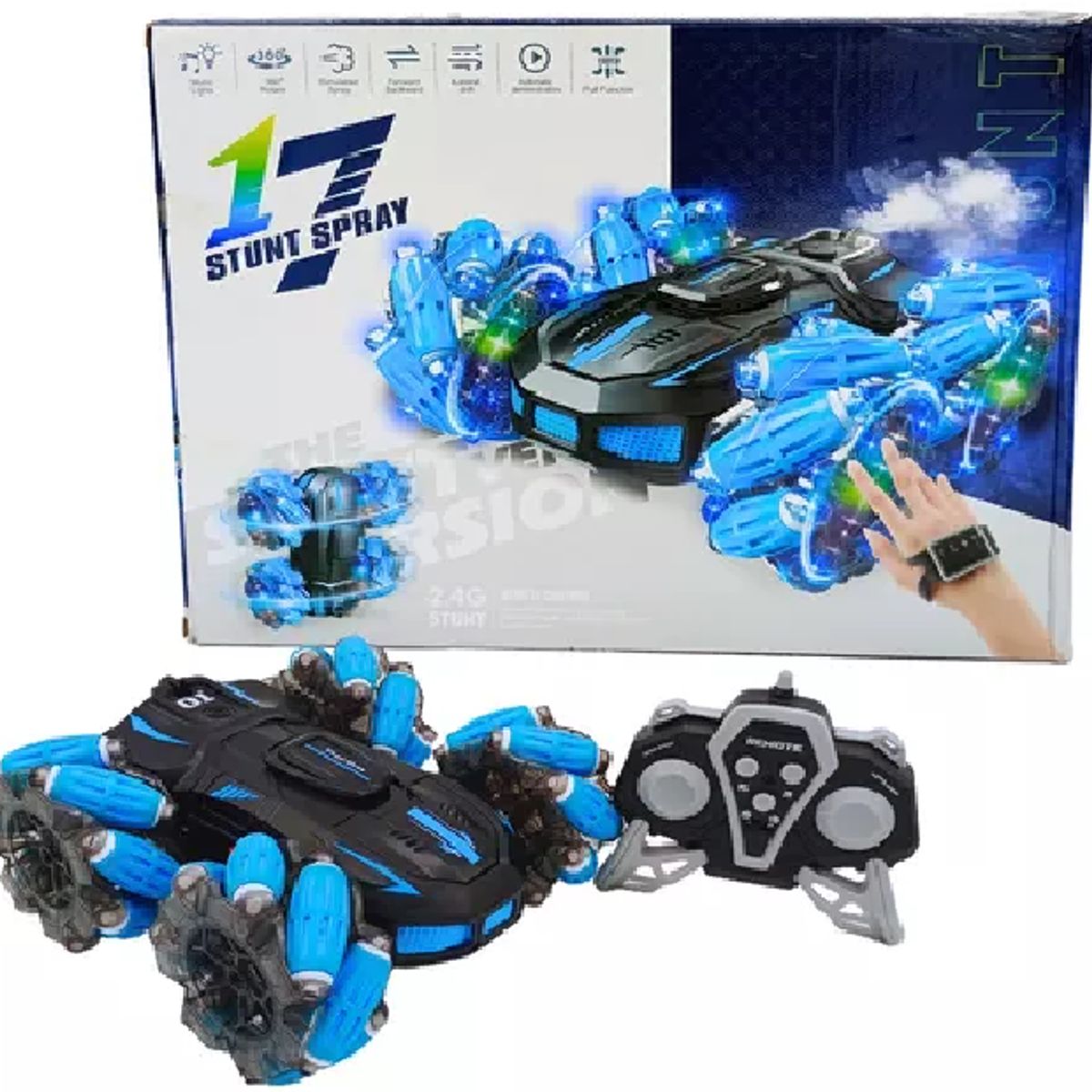 GENERICO - Juguete Auto de Control Remoto  Led Giro 360°