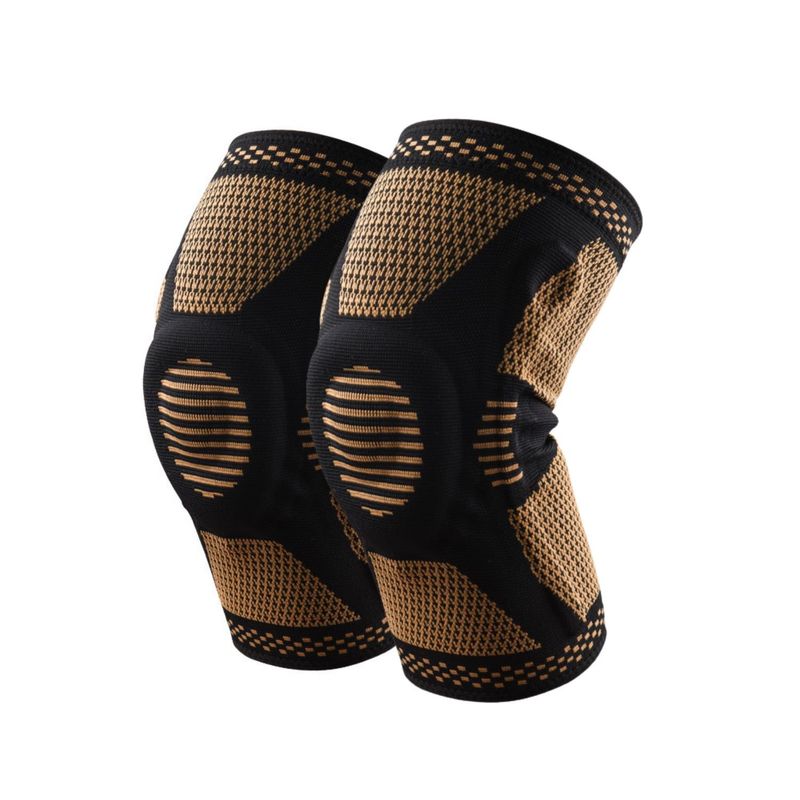 GENERICO - Rodillera con Fibra Cobre y Silicona Unisex  Talla M - par
