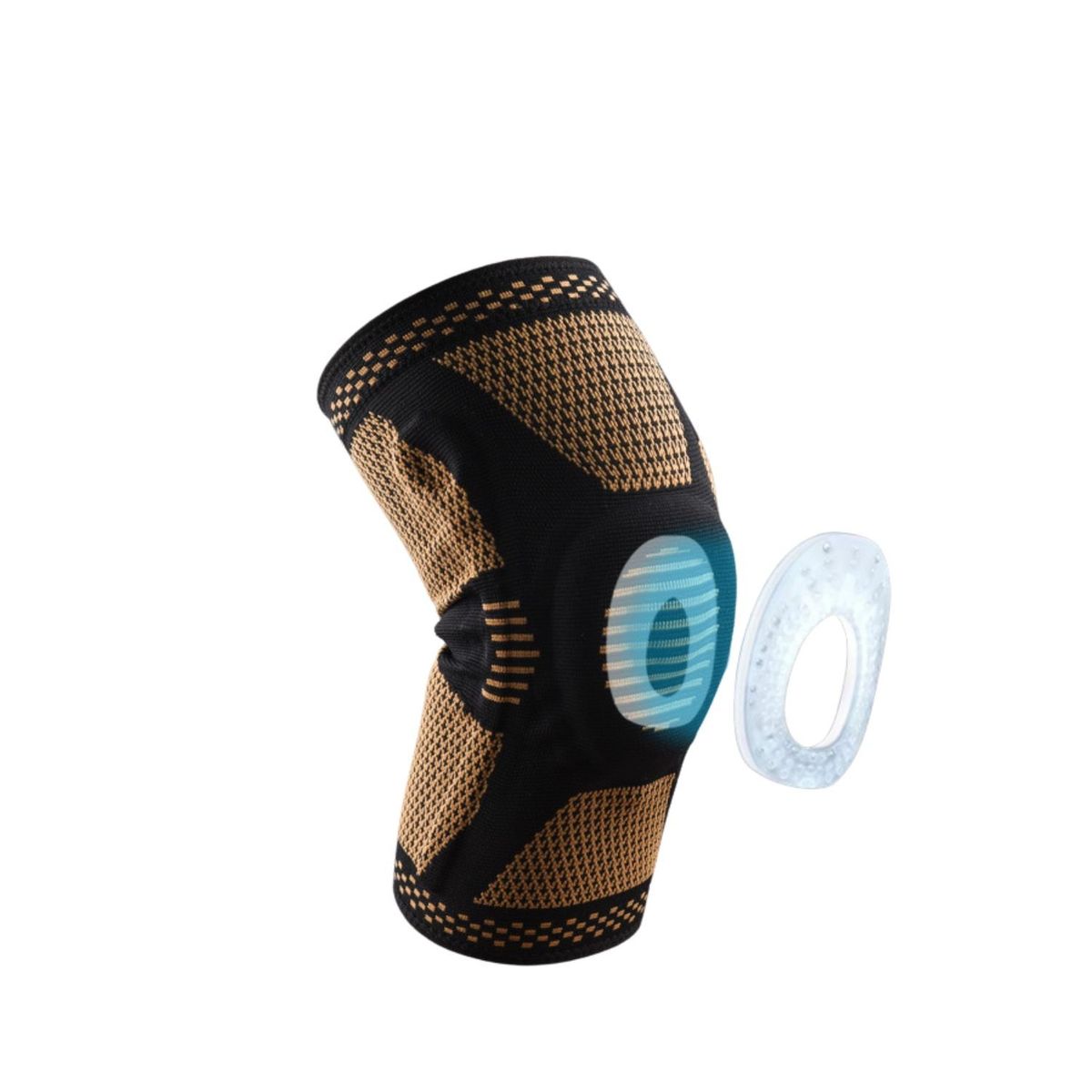GENERICO - Rodillera con Fibra Cobre y Silicona Unisex  Talla M - par
