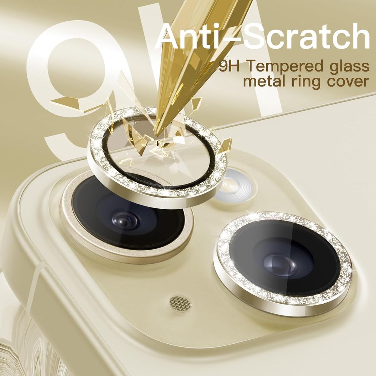 GENERICO - Protector para Lente de Cámara Brillante iPhone 16 Pro - Amarillo