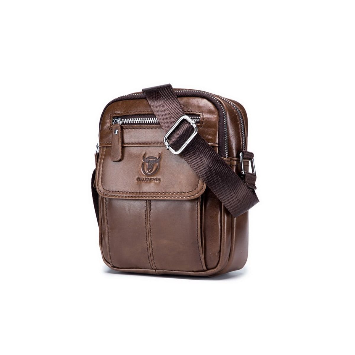 BULLCAPTAIN - BullCaptain - Morral de Cuero Mate DJB-016-CF Café