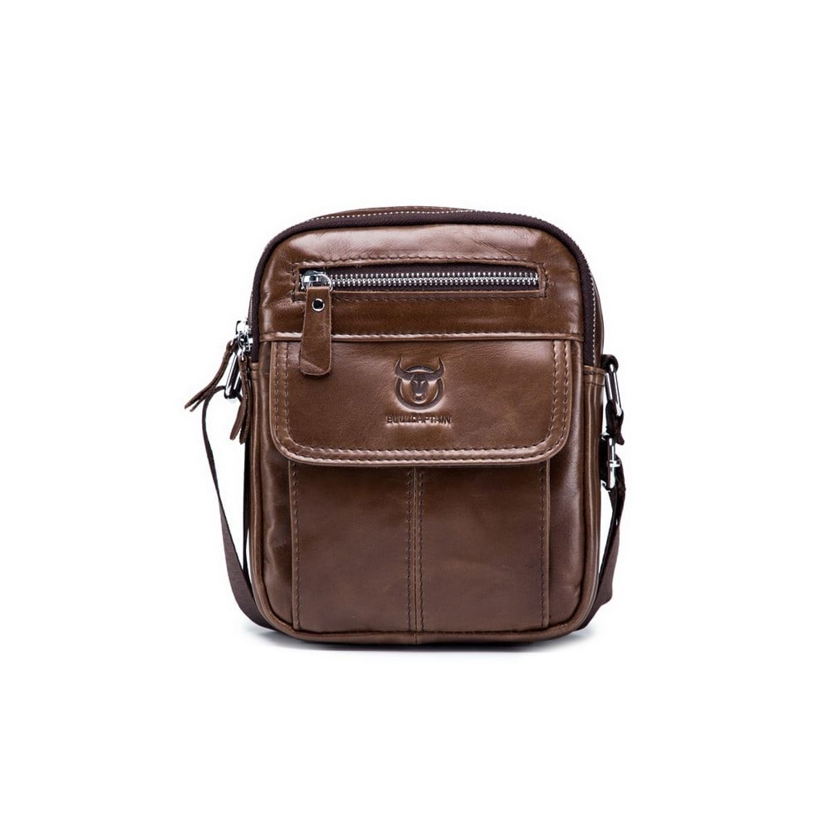 BULLCAPTAIN - BullCaptain - Morral de Cuero Mate DJB-016-CF Café