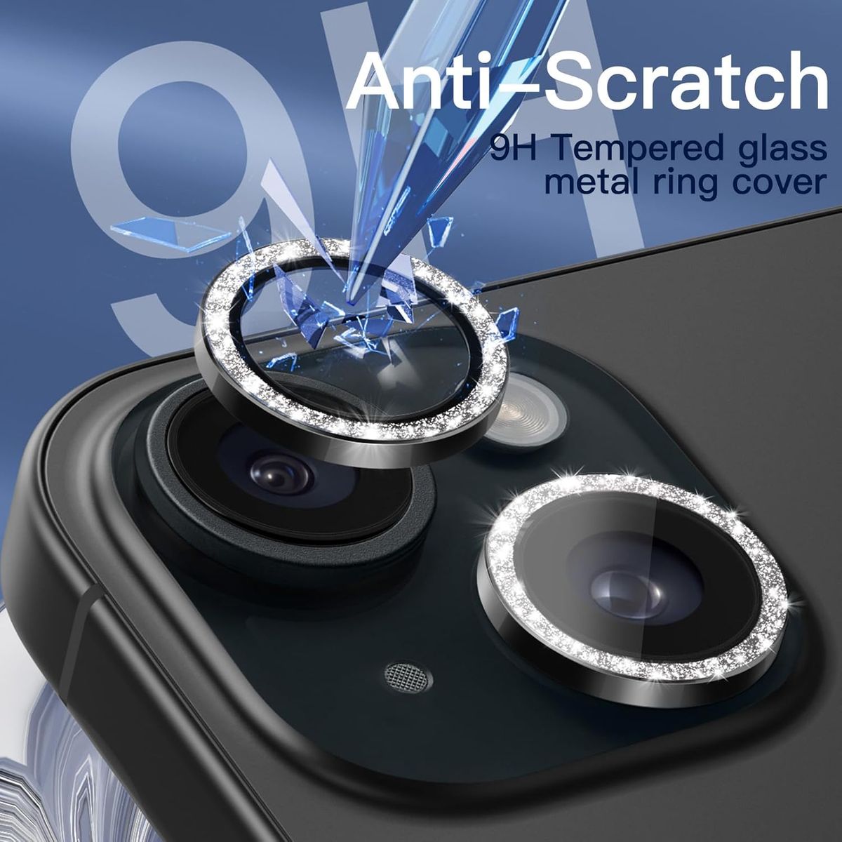 GENERICO - Protector para Lente de Cámara Brillante iPhone 16 Pro - Negro