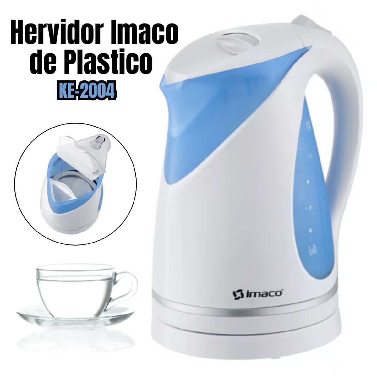 IMACO - Hervidor Eléctrico Imaco 1.7 litros Blanco - KE2004