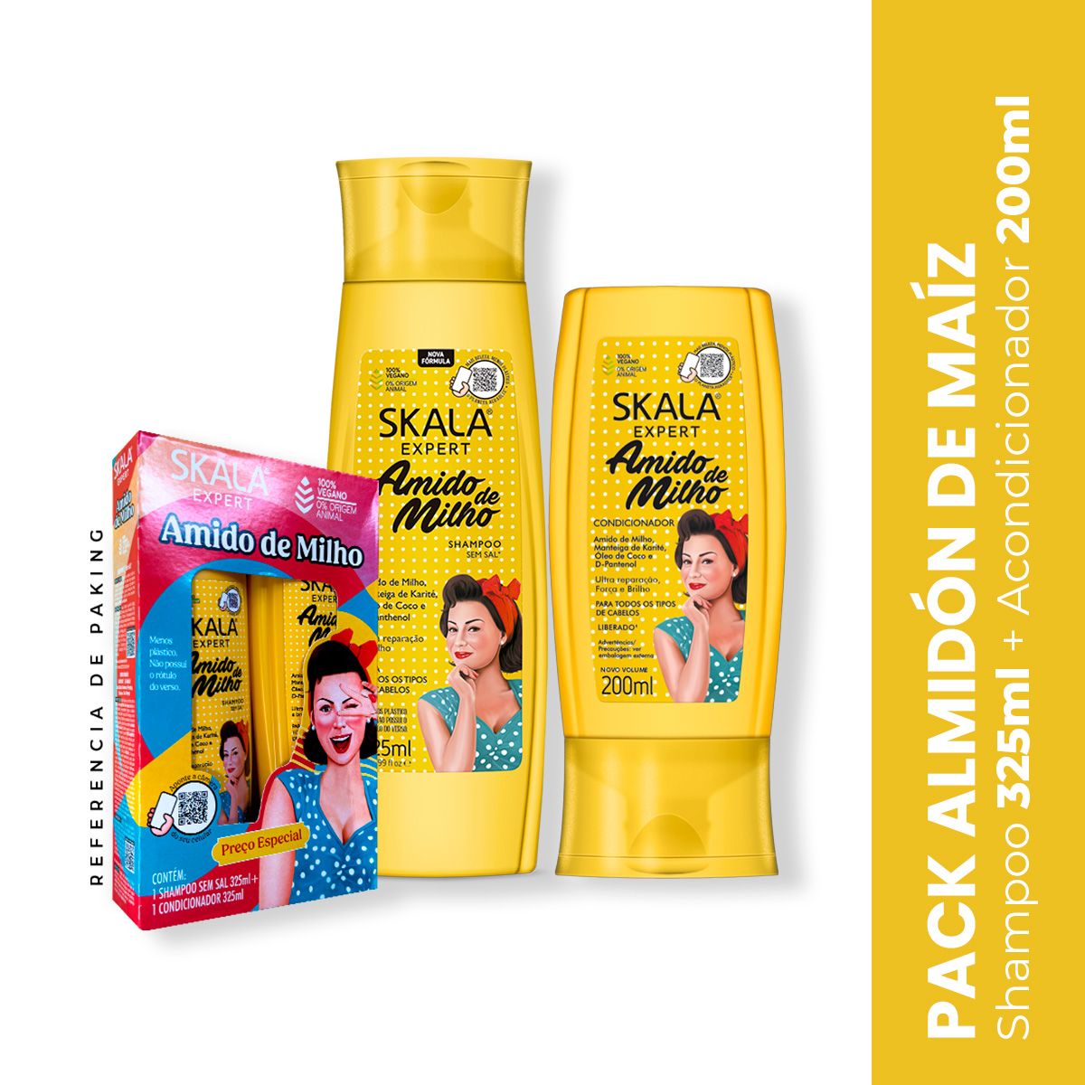 SKALA - Shampoo 350ml + Acondicionador Almidón de Maíz Skala Expert 200ml