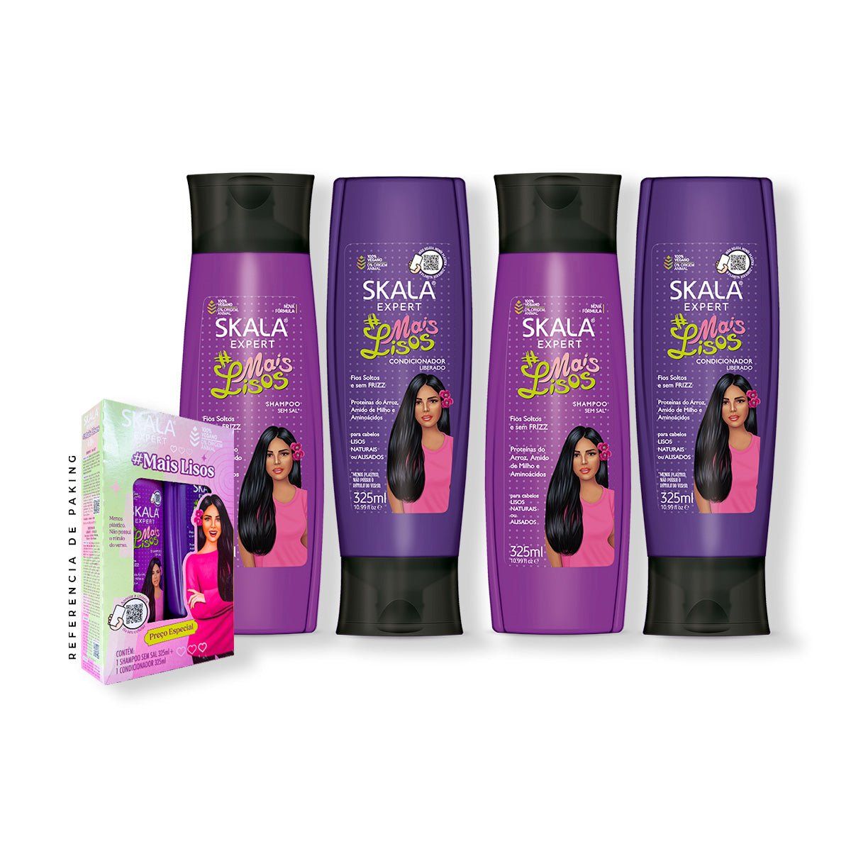 SKALA - 2 Unidades Shampoo + Acondicionador Mais Lisos Skala Expert 325ml