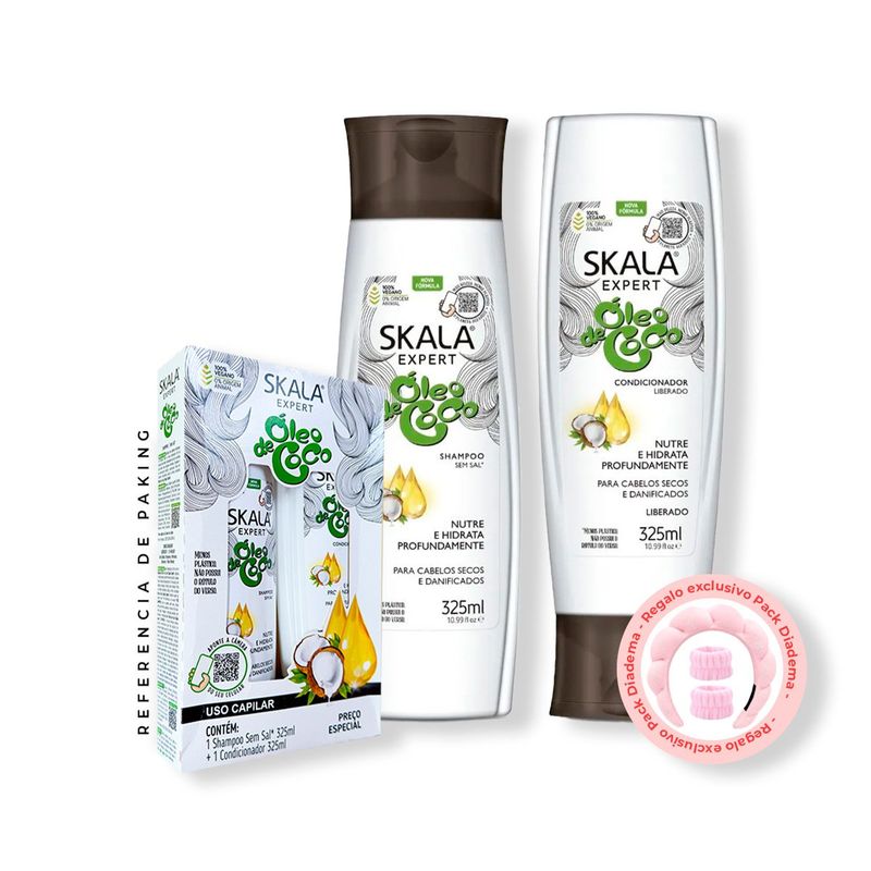 SKALA - Shampoo + Acondicionador Óleo de Coco Skala Expert 325ml + REGALO