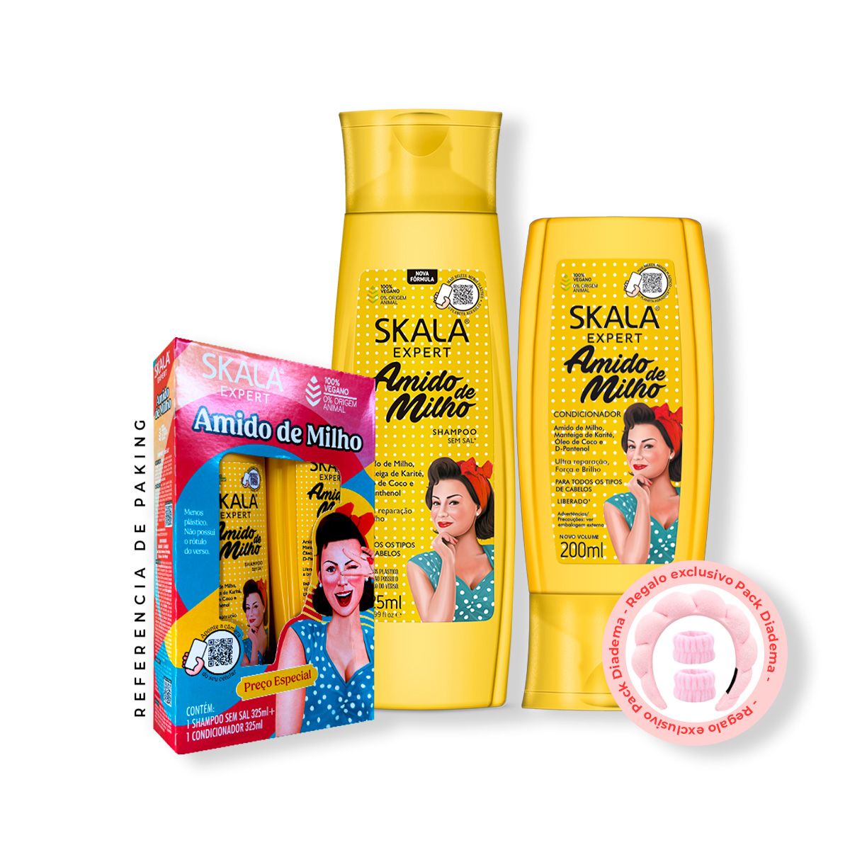 SKALA - Shampoo 350ml + Acondicionador Almidón de Maíz kids Skala Expert 200ml + REGALO