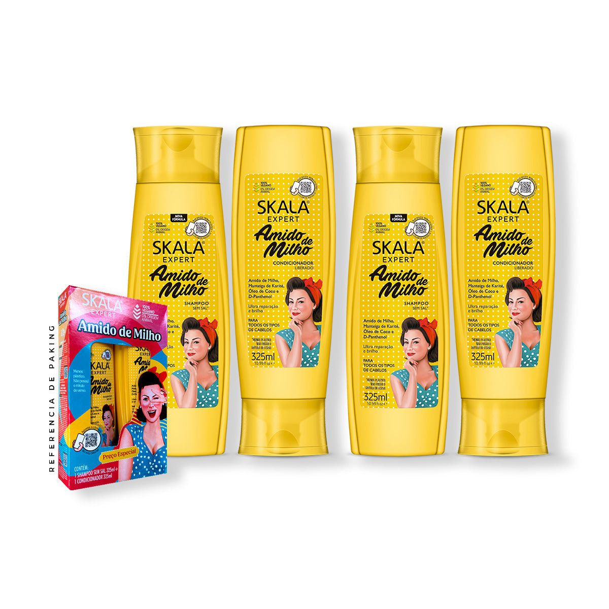 SKALA - 2 Unidades Shampoo 325ml + Acondicionador Almidón de Maíz Skala Expert 200ml