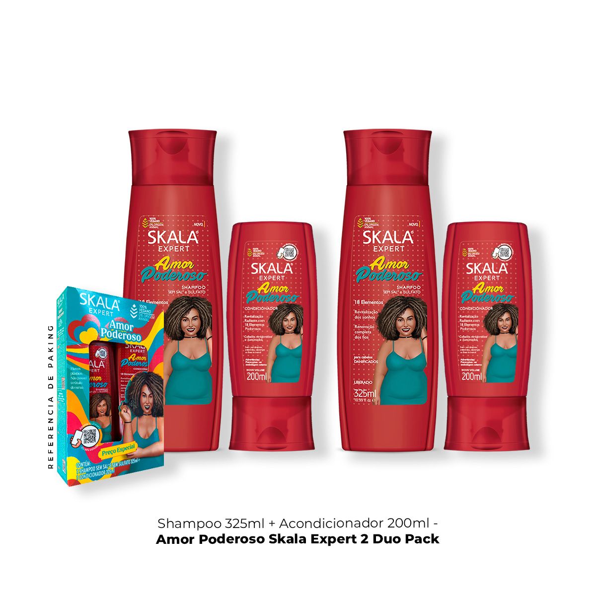 SKALA - 2 Unidades Shampoo 350ml + Acondicionador Amor Poderoso Skala Expert 200ml