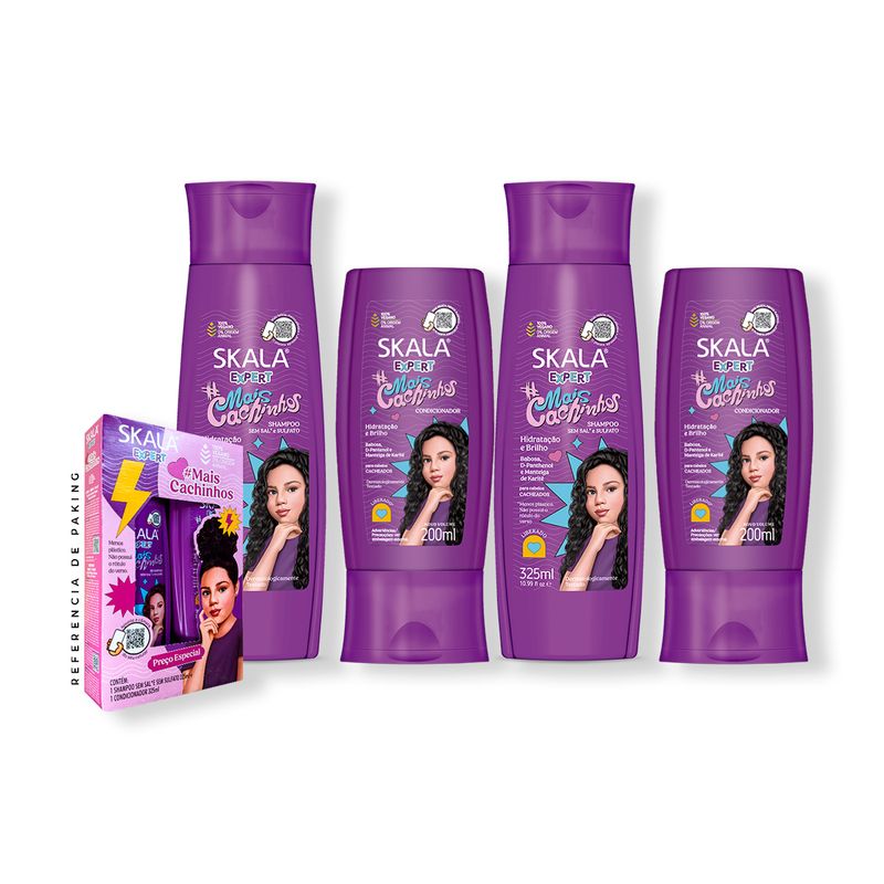 SKALA - 2 Unidades Shampoo 350ml+ Acondicionador Mais Cachinhos Skala Expert 200ml