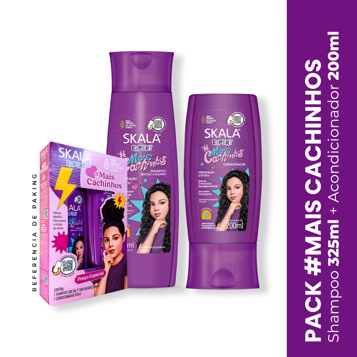 SKALA - Shampoo 325ml + Acondicionador Mais Cachinhos Skala Expert 200ml