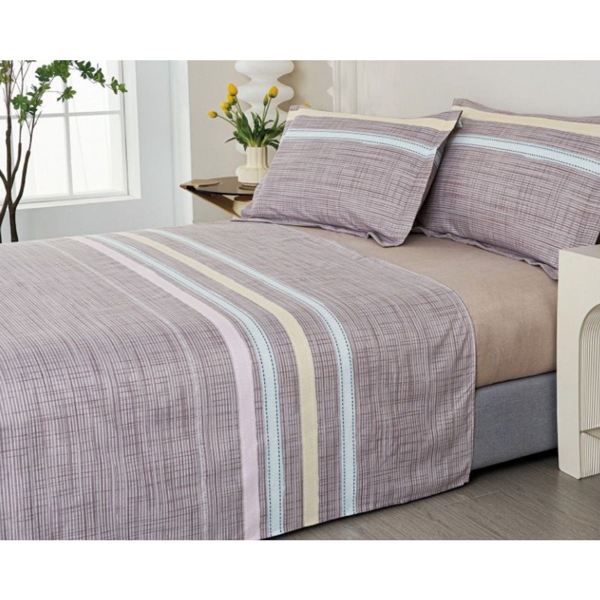 VENEZIA - JUEGO DE SÁBANAS VENNEZIA CALIFORNIA 1.5 PLZ 100 % ALGODÓN