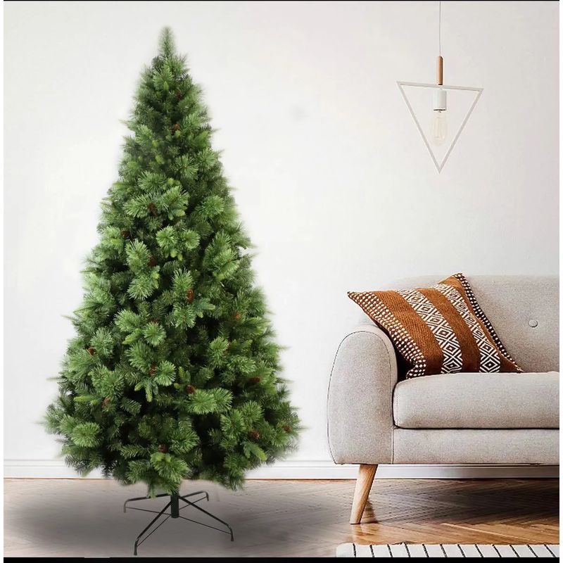 GENERICO - Arbol de Navidad Coposo y Realista con Piñas 180 cm