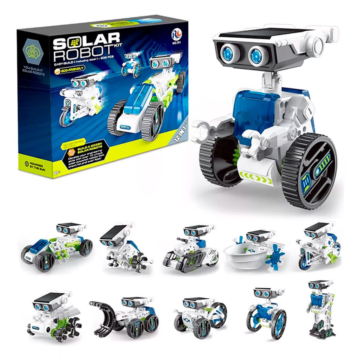 GENERICO - Kit de Robot Solar 12 en 1 para niños