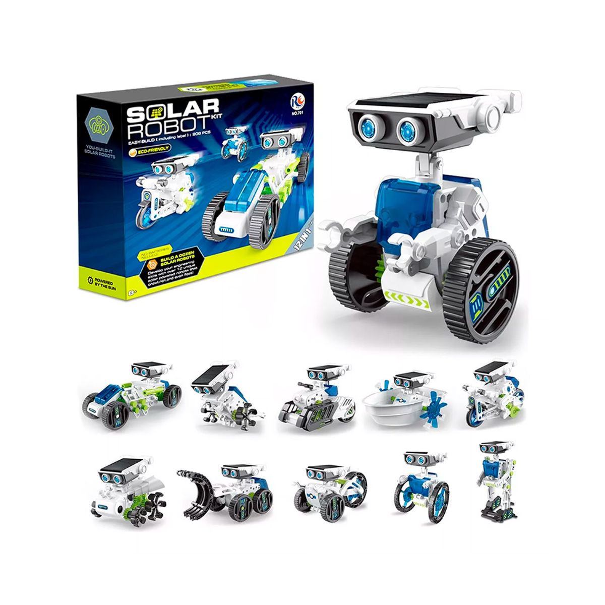 GENERICO - Kit de Robot Solar 12 en 1 para niños
