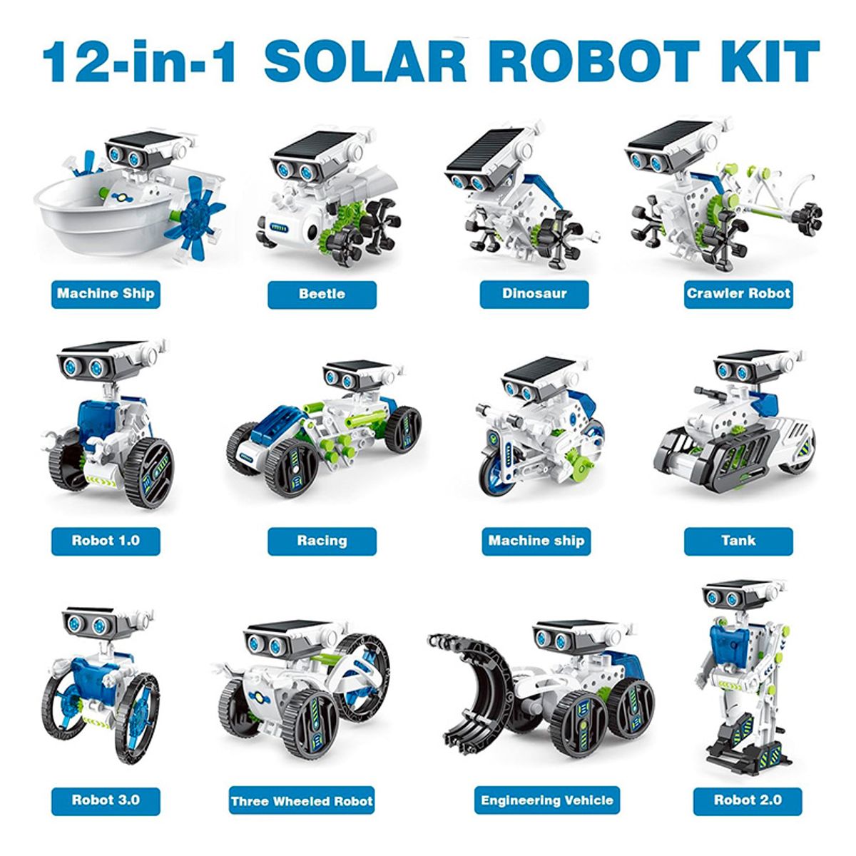 GENERICO - Kit de Robot Solar 12 en 1 para niños