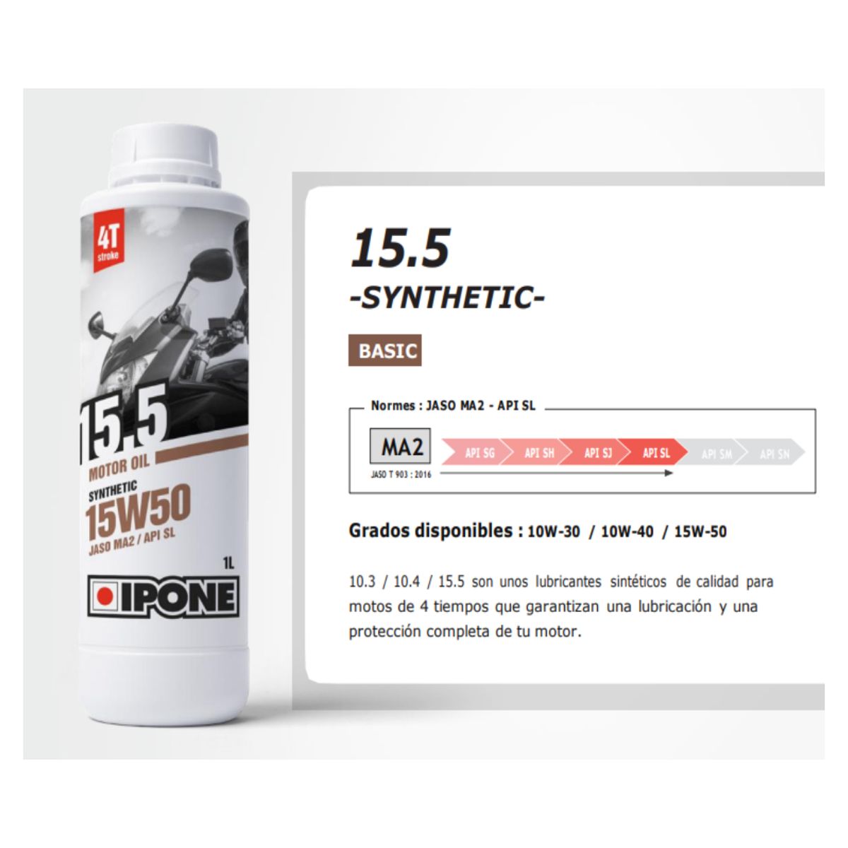 IPONE - ACEITE IPONE 15.5 15W-50 1L - SEMISINTÉTICO