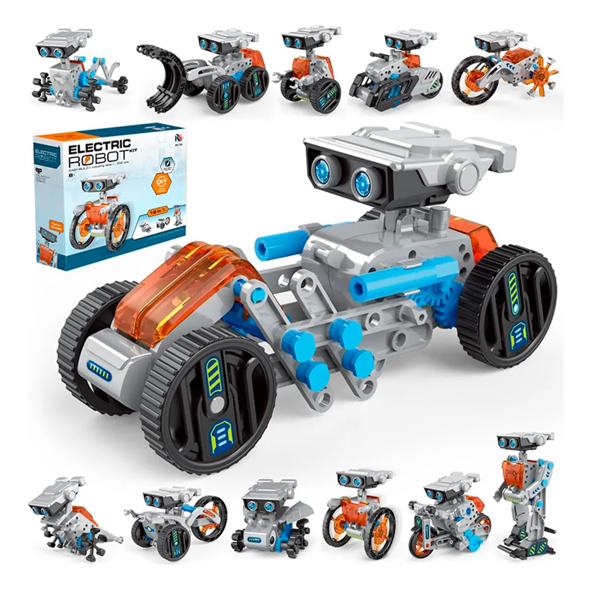 GENERICO - Kit de Robot Eléctrico Educacional 12 en 1 para niños