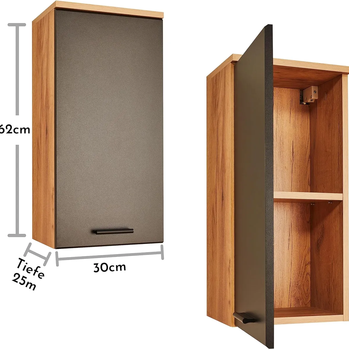 TU MESITA - Gabinete Flotante para baño Irina color MarrónNegro TU MESITA