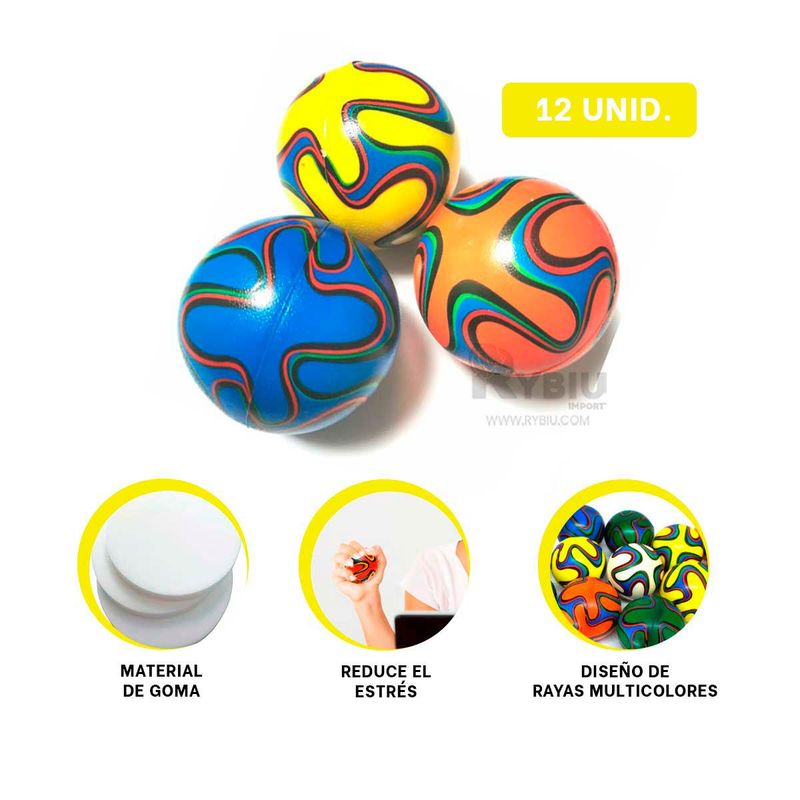 RYBIU IMPORT - Balones Modernos con Rayas Curvas Y+Regalo Ligas para Peinar