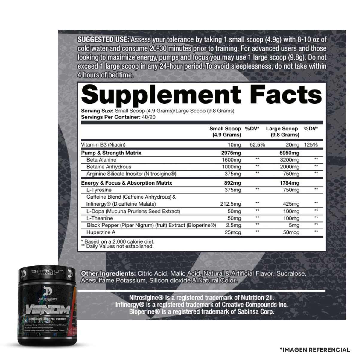 DRAG PHARMA - Venom Dragon Pharma 40 servicios Pre entreno Fruit Punch + embudo