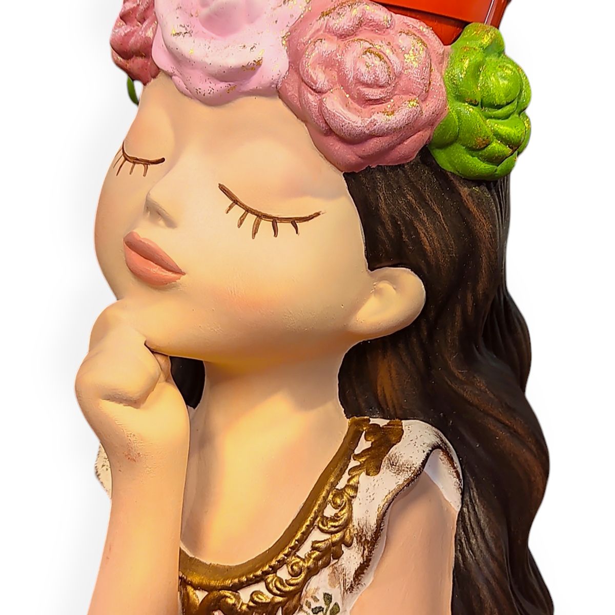 GENERICO - Macetero Maceta Suculentas Soñadora Pintada a Mano