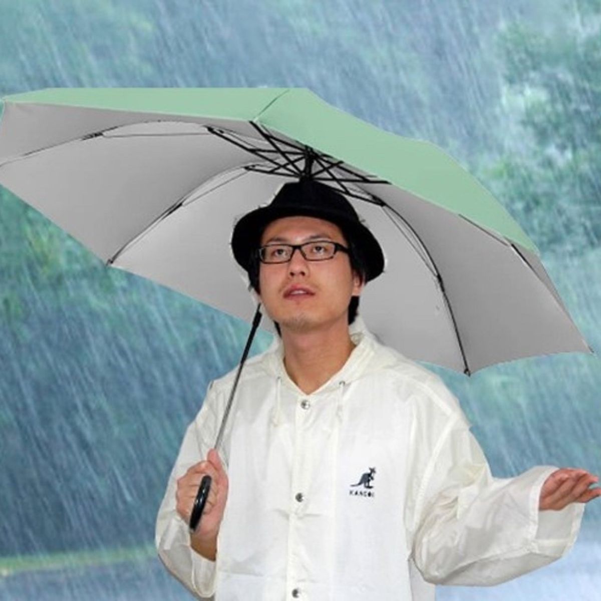 GENERICO - Sombrilla de Mano Paraguas Plegable para el Sol y Lluvia verde