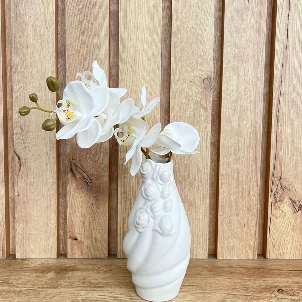 MAP DESIGN HOME - Florero Rosas Decor Blanco 09x09x20 cm