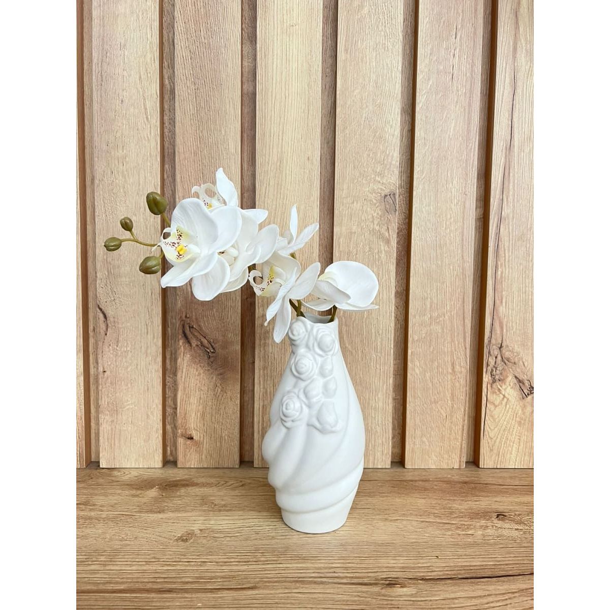 MAP DESIGN HOME - Florero Rosas Decor Blanco 09x09x20 cm