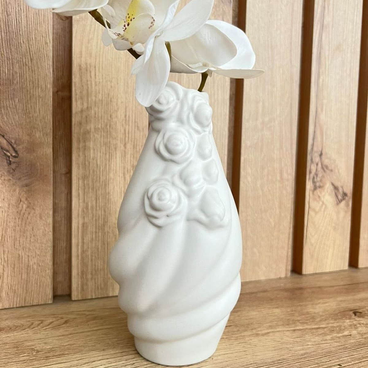 MAP DESIGN HOME - Florero Rosas Decor Blanco 09x09x20 cm